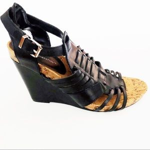 BCBGeneration Black Blayne Wedges, size 7.5 M